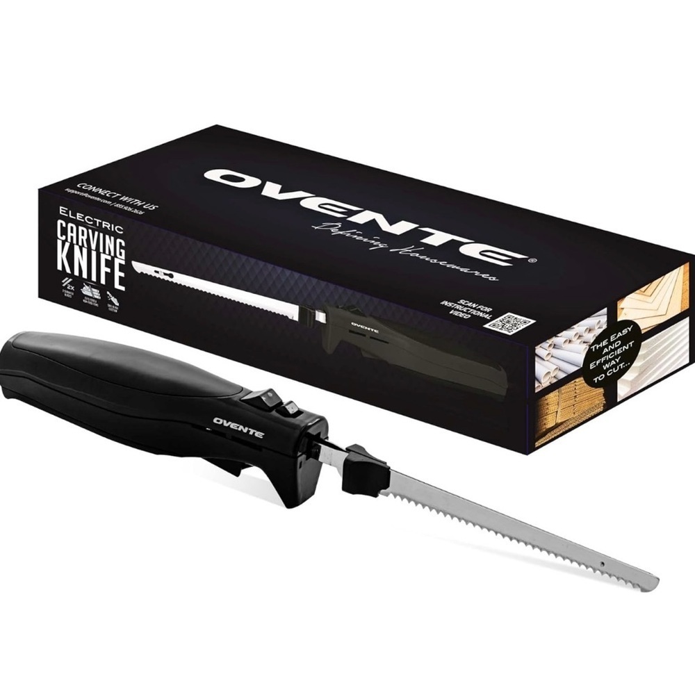 New in Box - Ovente Easy Slice Automatic Electric Knife with Stainless Steel